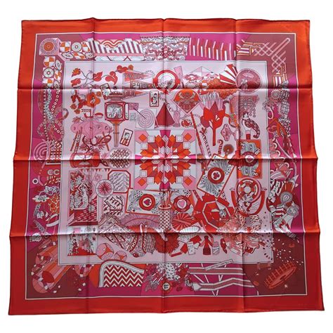 Hermes 'De L'Ombrelle Aux Duels Double Face' Silk Scarf w/ Box